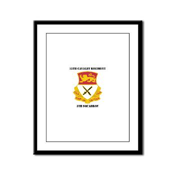 5S15CR - M01 - 02 - DUI - 5th Squadron - 15th Cavalry Regiment with Text - Framed Panel Print