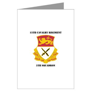 5S15CR - M01 - 02 - DUI - 5th Squadron - 15th Cavalry Regiment with Text - Greeting Cards (Pk of 10)