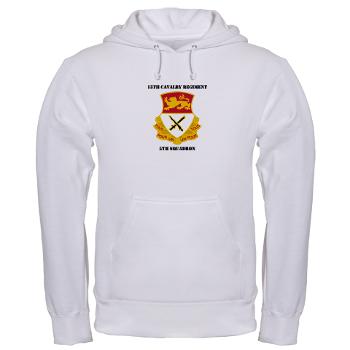 5S15CR - A01 - 03 - DUI - 5th Squadron - 15th Cavalry Regiment with Text - Hooded Sweatshirt