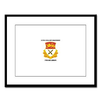 5S15CR - M01 - 02 - DUI - 5th Squadron - 15th Cavalry Regiment with Text - Large Framed Print