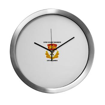 5S15CR - M01 - 03 - DUI - 5th Squadron - 15th Cavalry Regiment with Text - Modern Wall Clock