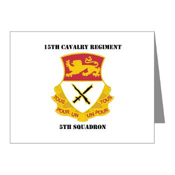5S15CR - M01 - 02 - DUI - 5th Squadron - 15th Cavalry Regiment with Text - Note Cards (Pk of 20)