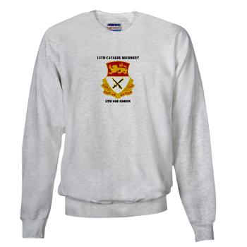 5S15CR - A01 - 03 - DUI - 5th Squadron - 15th Cavalry Regiment with Text - Sweatshirt