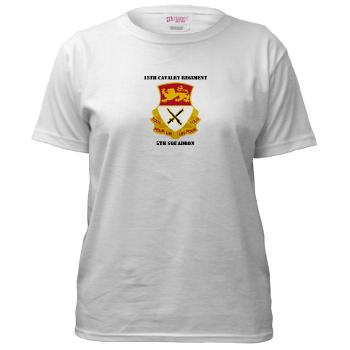5S15CR - A01 - 04 - DUI - 5th Squadron - 15th Cavalry Regiment with Text - Women's T-Shirt