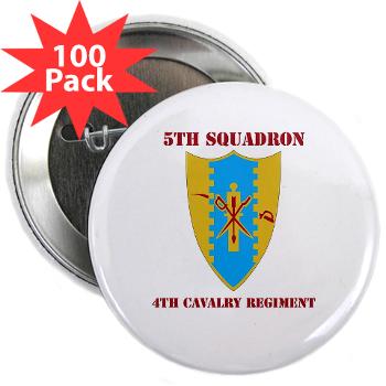 5S4CR - M01 - 01 - DUI - 5th Sqdrn - 4th Cavalry Regt with Text - 2.25" Button (100 pack) - Click Image to Close