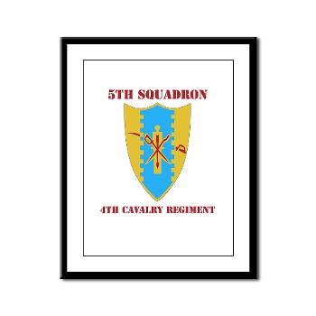 5S4CR - M01 - 02 - DUI - 5th Sqdrn - 4th Cavalry Regt with Text - Framed Panel Print - Click Image to Close