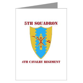 5S4CR - M01 - 02 - DUI - 5th Sqdrn - 4th Cavalry Regt with Text - Greeting Cards (Pk of 10)
