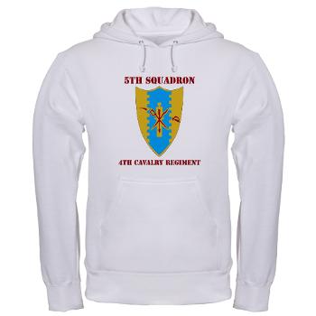 5S4CR - A01 - 03 - DUI - 5th Sqdrn - 4th Cavalry Regt with Text - Hooded Sweatshirt