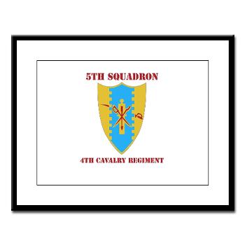 5S4CR - M01 - 02 - DUI - 5th Sqdrn - 4th Cavalry Regt with Text - Large Framed Print - Click Image to Close