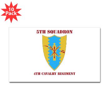 5S4CR - M01 - 01 - DUI - 5th Sqdrn - 4th Cavalry Regt with Text - Sticker (Rectangle 10 pk)