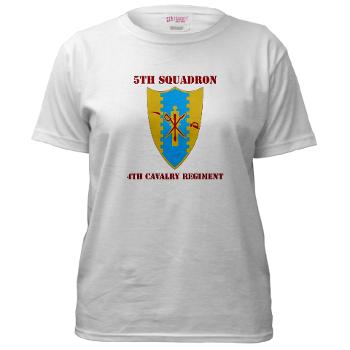 5S4CR - A01 - 04 - DUI - 5th Sqdrn - 4th Cavalry Regt with Text - Women's T-Shirt - Click Image to Close