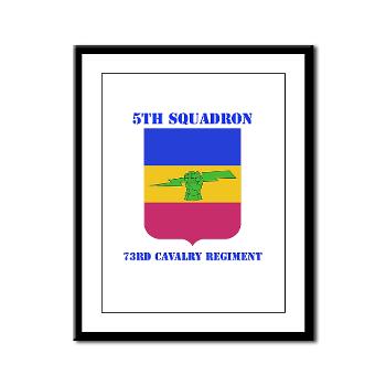 5S73CR - M01 - 02 - DUI - 5th Sqdrn - 73rd Cavalry Regiment with Text - Framed Panel Print