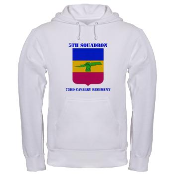 5S73CR - A01 - 03 - DUI - 5th Sqdrn - 73rd Cavalry Regiment with Text - Hooded Sweatshirt - Click Image to Close