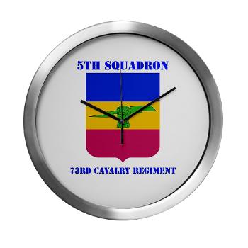 5S73CR - M01 - 03 - DUI - 5th Sqdrn - 73rd Cavalry Regiment with Text - Modern Wall Clock