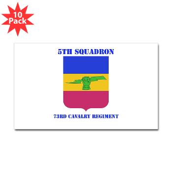 5S73CR - M01 - 01 - DUI - 5th Sqdrn - 73rd Cavalry Regiment with Text - Sticker (Rectangle 10 pk)