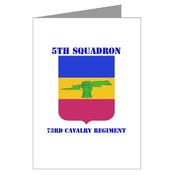 5S73CR - M01 - 02 - DUI - 5th Sqdrn - 73rd Cavalry Regt with Text - Greeting Cards (Pk of 10)
