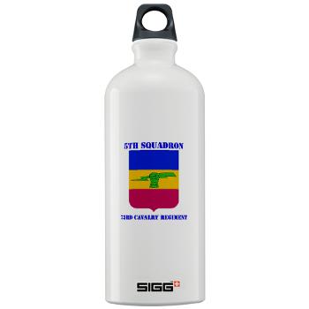 5S73CR - M01 - 03 - DUI - 5th Sqdrn - 73rd Cavalry Regt with Text - Sigg Water Bottle 1.0L