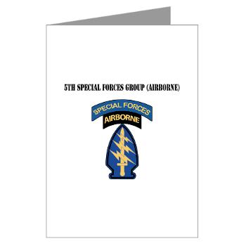 5SFG - M01 - 02 - SSI - 5th Special Forces Grp (Abn) with Text - Greeting Cards (Pk of 10)