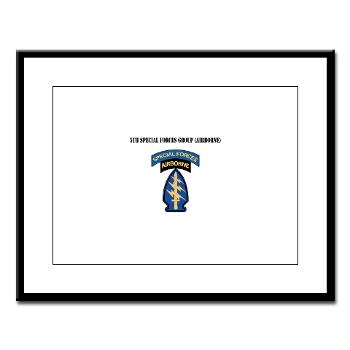 5SFG - M01 - 02 - SSI - 5th Special Forces Grp (Abn) with Text - Large Framed Print