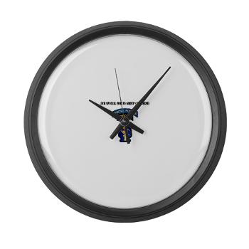 5SFG - M01 - 03 - SSI - 5th Special Forces Grp (Abn) with Text - Large Wall Clock