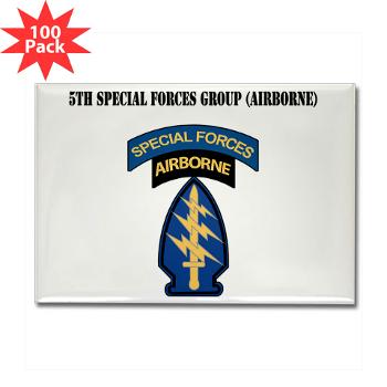5SFG - M01 - 01 - SSI - 5th Special Forces Grp (Abn) with Text - Rectangle Magnet (100 pack)