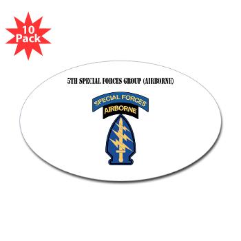5SFG - M01 - 01 - SSI - 5th Special Forces Grp (Abn) with Text - Sticker (Oval 10 pk)