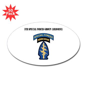 5SFG - M01 - 01 - SSI - 5th Special Forces Grp (Abn) with Text - Sticker (Oval 50 pk)