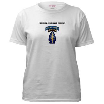 5SFG - A01 - 04 - SSI - 5th Special Forces Grp (Abn) with Text - Women's T-Shirt