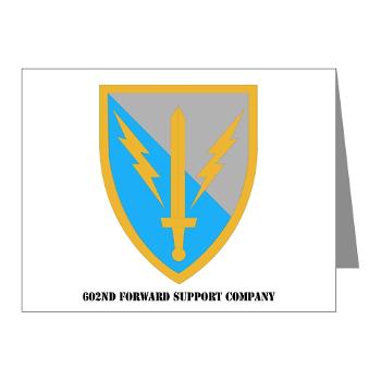 602FSC - M01 - 02 - DUI - 602nd Forward Support Company with Text - Note Cards (Pk of 20)