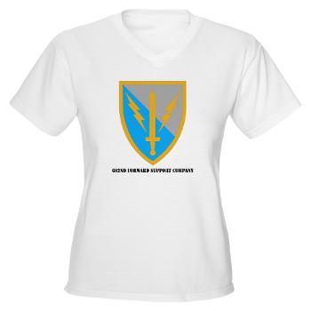 602FSC - A01 - 04 - DUI - 602nd Forward Support Company with Text - Women's V-Neck T-Shirt