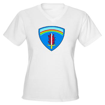 60ED - A01 - 04 - 3rd 60th Engineer Detachment (Geospatial) Women's V-Neck T-Shirt