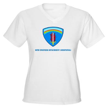 60ED - A01 - 04 - 3rd 60th Engineer Detachment (Geospatial) with Text Women's V-Neck T-Shirt