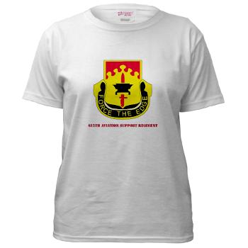 615ASB - A01 - 04 - DUI - 615th Aviation Support Battalion with Text - Women's T-Shirt - Click Image to Close