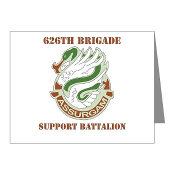 626BSBA - M01 - 02 - DUI - 626th Brigade - Support Bn - Assurgam with Text - Note Cards (Pk of 20) - Click Image to Close