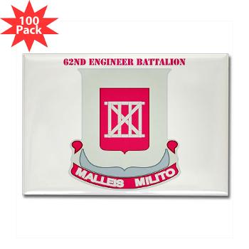 62EB- M01 - 01 - DUI - 62nd Engineer Bn with Text - Rectangle Magnet (100 pack)