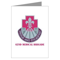 62MB - M01 - 02 - DUI - 62nd Medical Brigade with Text Greeting Cards (Pk of 20)