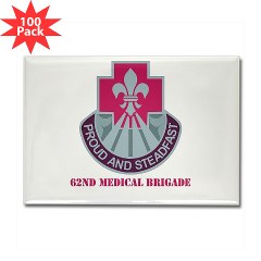 62MB - M01 - 01 - DUI - 62nd Medical Brigade with Text Rectangle Magnet (100 pack)