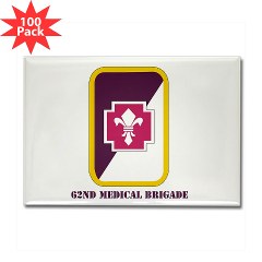 62MB - M01 - 01 - SSI - 62nd Medical Brigade with Text Rectangle Magnet (100 pack)