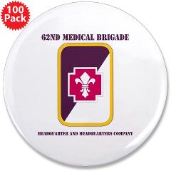 62MBHHC - M01 - 01 - DUI - Headquarter and Headquarters Company with Text 3.5" Button (100 pack) - Click Image to Close