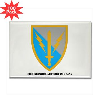 63NSC - M01 - 01 - DUI - 63rd Network Support Company with Text Rectangle Magnet (100 pack)