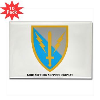 63NSC - M01 - 01 - DUI - 63rd Network Support Company with Text Rectangle Magnet (10 pack)