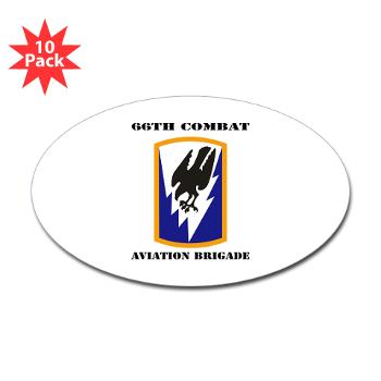66CAB - M01 - 01 - SSI - 66th Combat Aviation Brigade with Text - Sticker (Oval 10 pk)