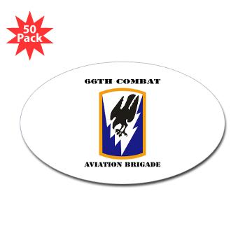 66CAB - M01 - 01 - SSI - 66th Combat Aviation Brigade with Text - Sticker (Oval 50 pk)
