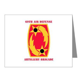 69ADAB - M01 - 02 - SSI - 69th Air Defense Artillery Brigade with Text - Note Cards (Pk of 20) - Click Image to Close