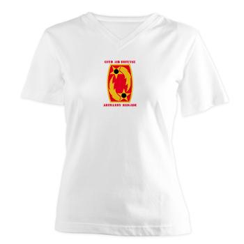 69ADAB - A01 - 04 - SSI - 69th Air Defense Artillery Brigade with Text - Women's V-Neck T-Shirt