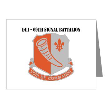 69SB - M01 - 02 - DUI - 69th Signal Battalion with Text - Note Cards (Pk of 20)