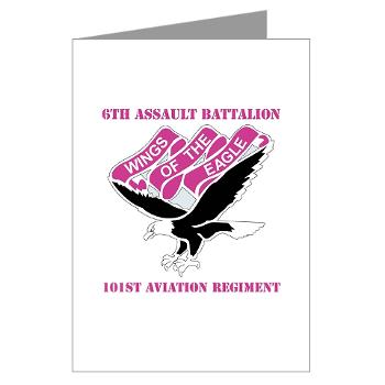 6AB101AR - M01 - 02 - DUI - 6th Aslt Bn - 101st Aviation Regiment with Text Greeting Cards (Pk of 10)