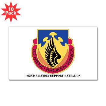 602ASB - M01 - 01 - DUI - 602 Aviation Support Bn with text - Sticker (Rectangle 10 pk)