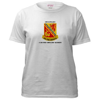 6B37FA - A01 - 04 - DUI - 6th Battalion, 37th Field Artillery with Text Women's T-Shirt - Click Image to Close
