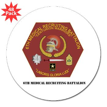 6MRB - M01 - 01 - DUI - 6th Medical Recruiting Bn with Text 3" Lapel Sticker (48 pk) - Click Image to Close